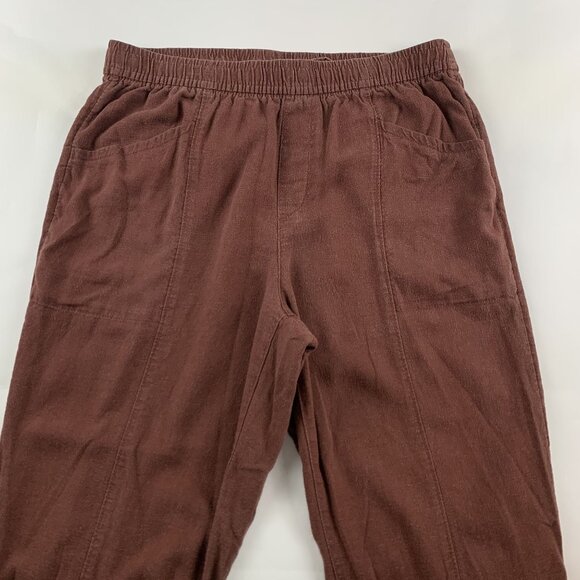 Old Navy Root Beer Brown Linen Blend Slim Leg Ankle Pant M - Picture 2 of 6